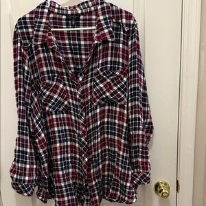 Women’s 3x Jessica Simpson Red and Blue Plaid Shirt # soft  # Comfy